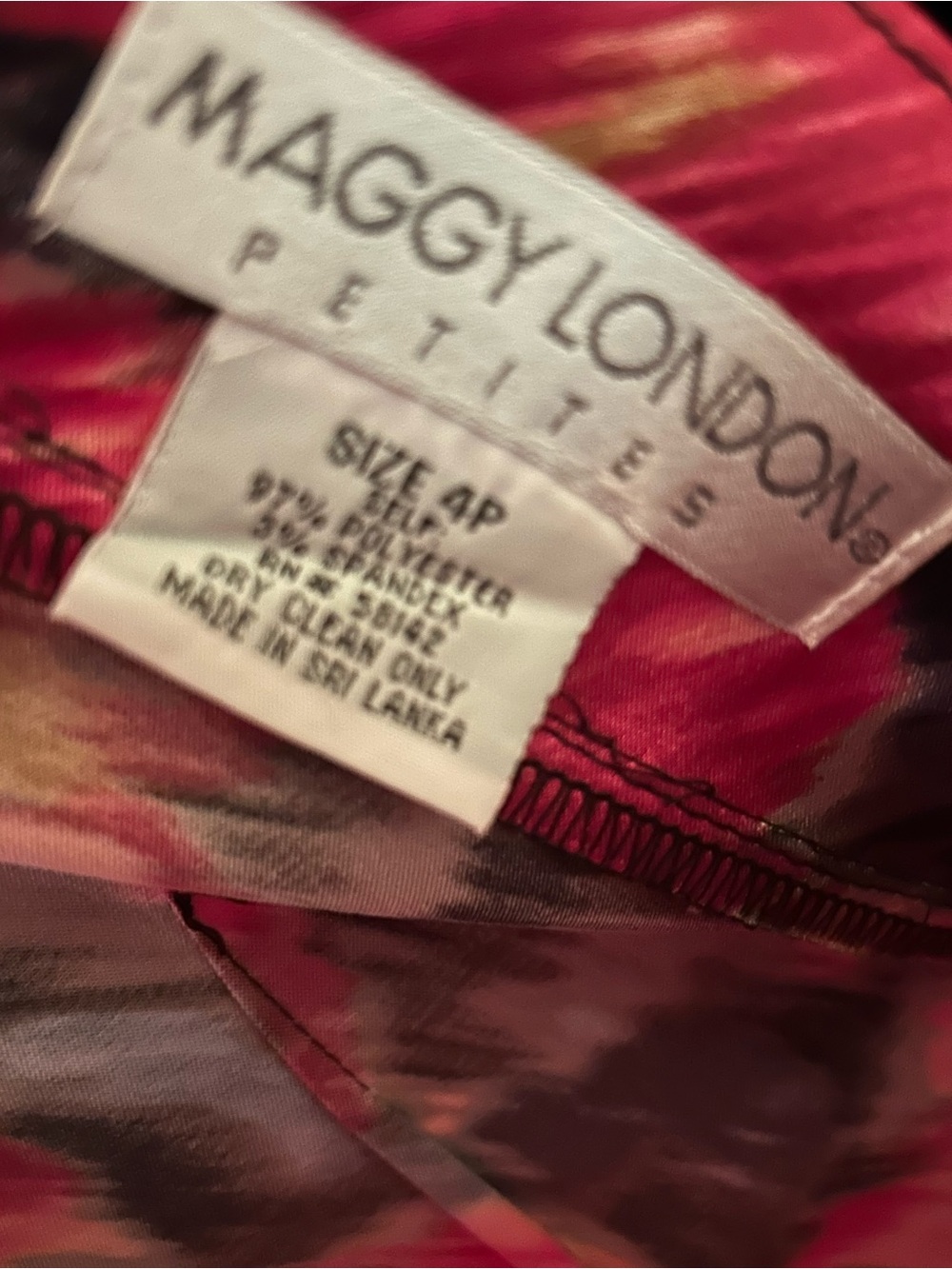 Maggy London Vibrant Pink Blue Floral Midi Dress - Picture 3 of 3